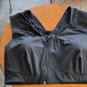 Kinflyte Freedom Posture Correcting Black Zip-Up Sports Bra. 3XL